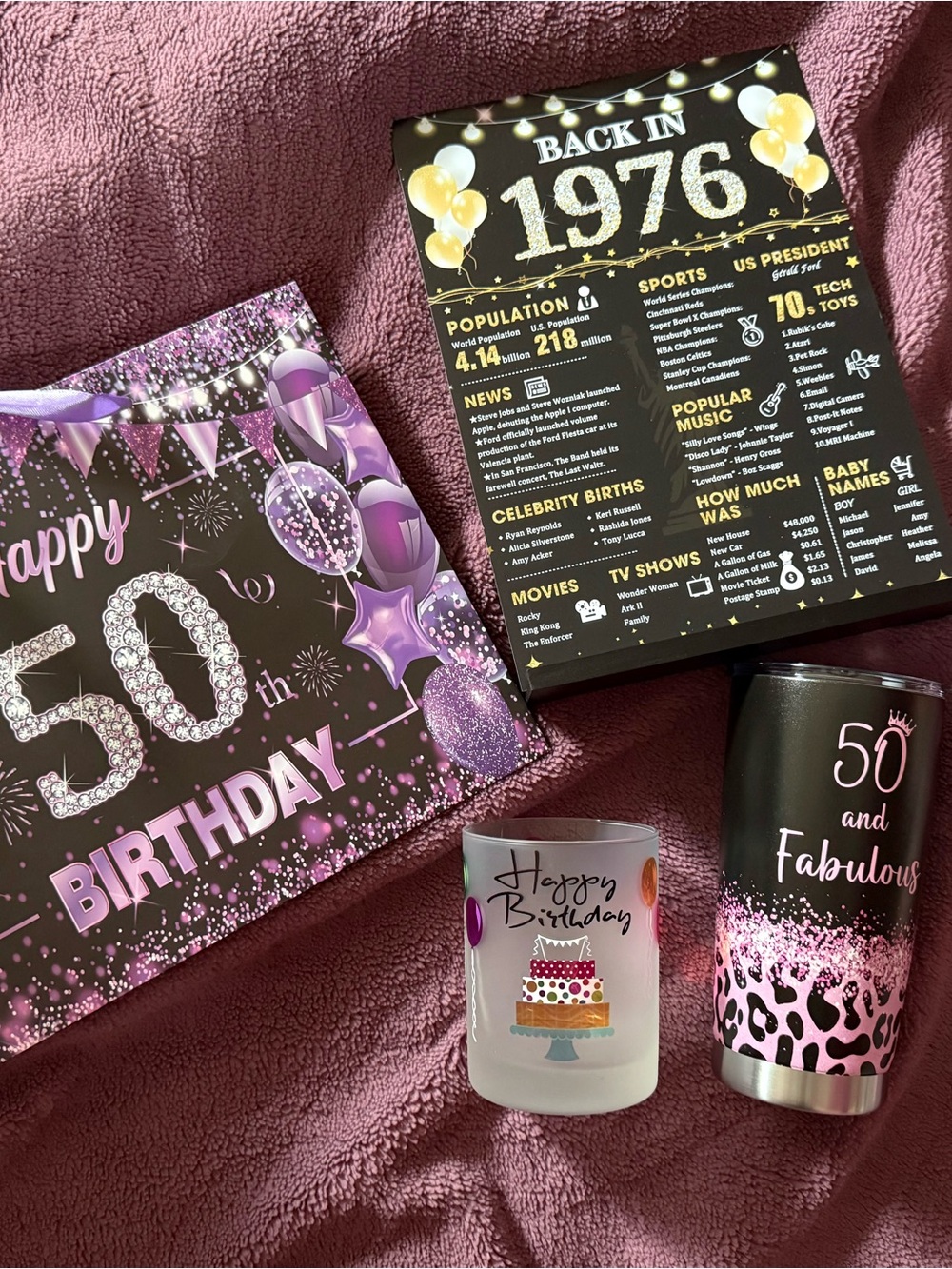 50th Birthday Party Decoration Set - Purple and Black